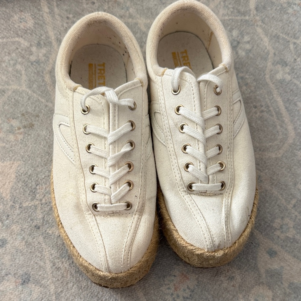 Tretorn White Canvas Sneakers with Espadrille Sole